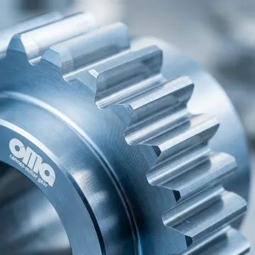 Close-up of precision-ground gear teeth showing superior surface finish