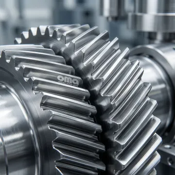 Precision-manufactured 45 degree helical gears with detailed tooth profiles