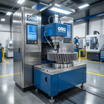 Precision gear cutting machinery producing industrial gears