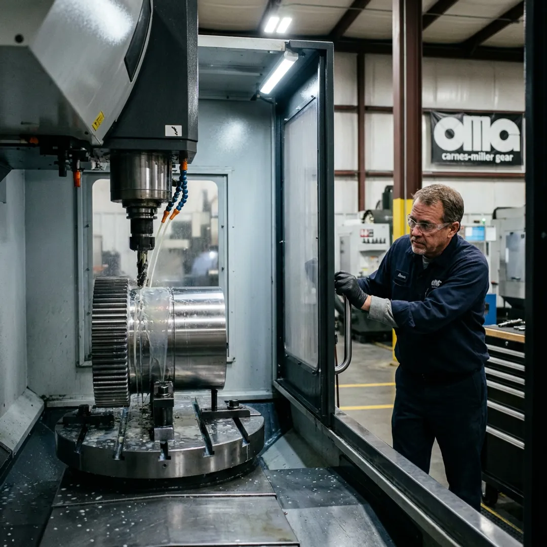 Precision CNC gear shaping in a machine shop