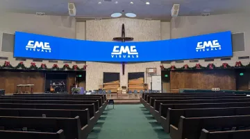 Dual P1.9 LED wall installation in Christ United Methodist Church sanctuary