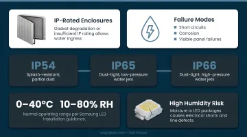 IP rating protection levels comparison chart for outdoor LED display installations