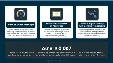 Three early warning signs of LED panel light yellowing before visible discoloration