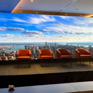 Bright LED video wall in a modern event space