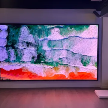 Custom LED video wall in a modern commercial space