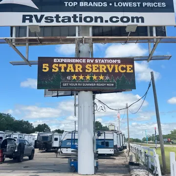 LED sign installation in a commercial space