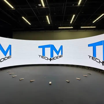 Large LED wall display in an event venue