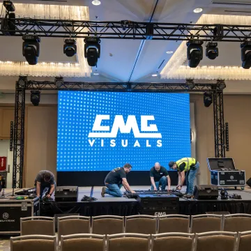 Large LED video wall on an event stage