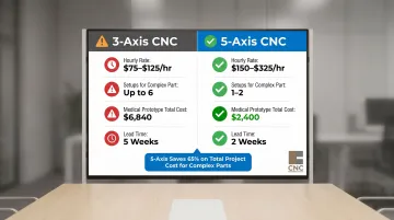 3-axis versus 5-axis CNC machining cost and lead time comparison table