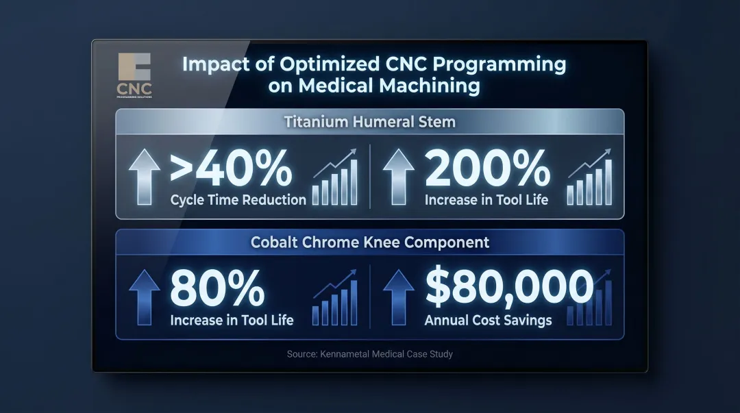 Optimized CNC medical machining performance gains cycle time tool life cost savings data