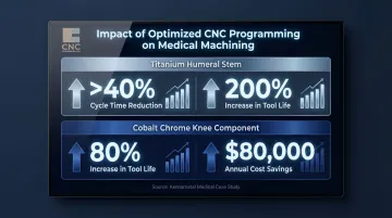 Optimized CNC medical machining performance gains cycle time tool life cost savings data