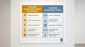 Material selection decision guide hard-anodized aluminum versus stainless steel application criteria