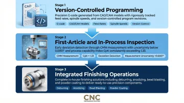 Three-step CNC turning value maximization process from programming to inspection to finishing