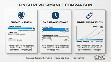 Anodized aluminum corrosion resistance performance data comparison infographic