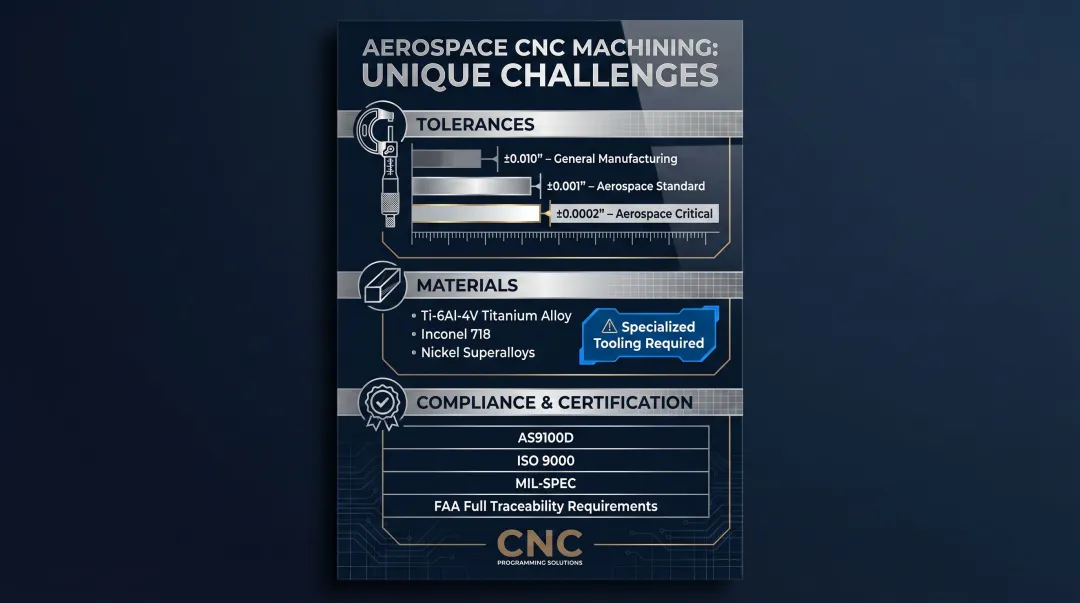 Three aerospace CNC machining challenges tolerance materials and certification requirements