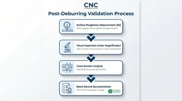 Four-step post-deburring validation process for ISO 13485 medical device compliance