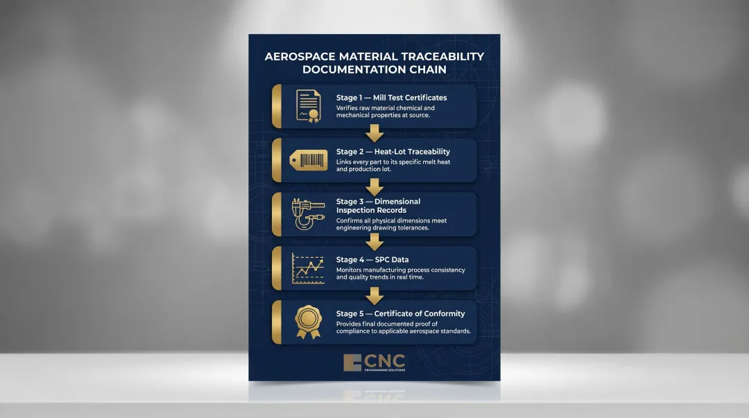 Aerospace material traceability documentation chain from mill certificate to delivery compliance