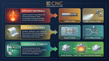 Three aerospace CNC machining challenges thin walls heat treatment difficult materials solutions overview