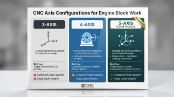3-axis 4-axis and 5-axis CNC machining capability comparison for engine blocks