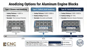 MIL-A-8625 anodizing type comparison chart thickness hardness and application attributes
