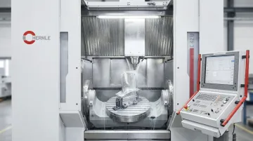 Hermle C 42 U five-axis machining center cutting aerospace precision component