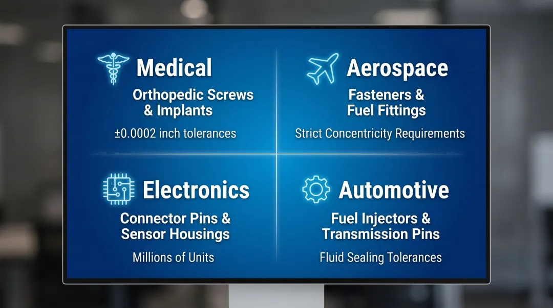 Swiss machining precision manufacturing industries medical aerospace electronics applications comparison