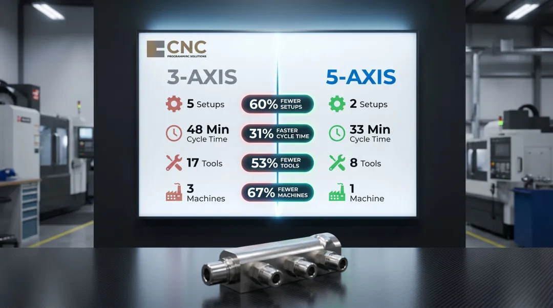 3-axis versus 5-axis machining comparison table for aerospace fluid manifold production
