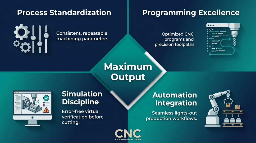Four-element 5-axis machining optimization framework for aerospace manufacturing performance