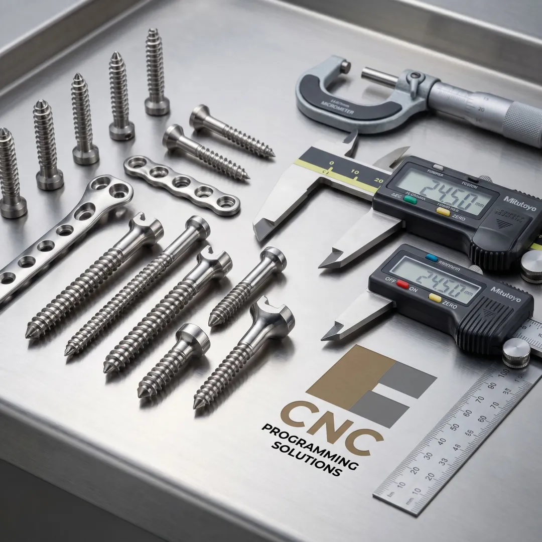 Machined bone screw and implant components