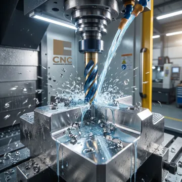 Stainless steel CNC machined part on a milling machine