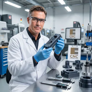 Technician inspecting anodized aluminum parts