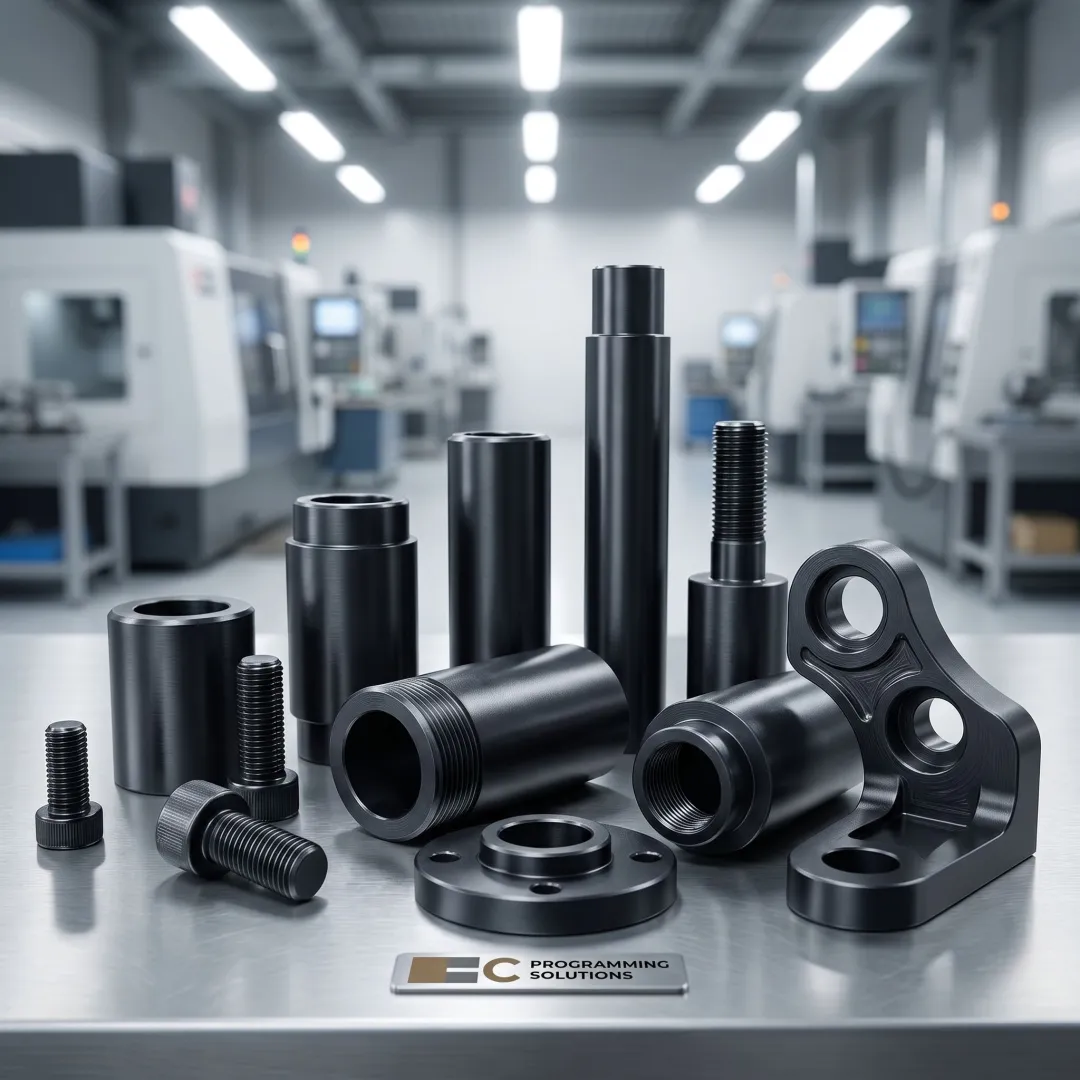 Technician inspecting coated anodized components