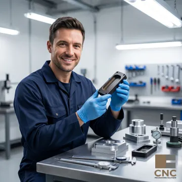 Technician inspecting anodized aluminum parts