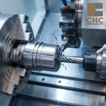 Precision turned metal component on a CNC machine