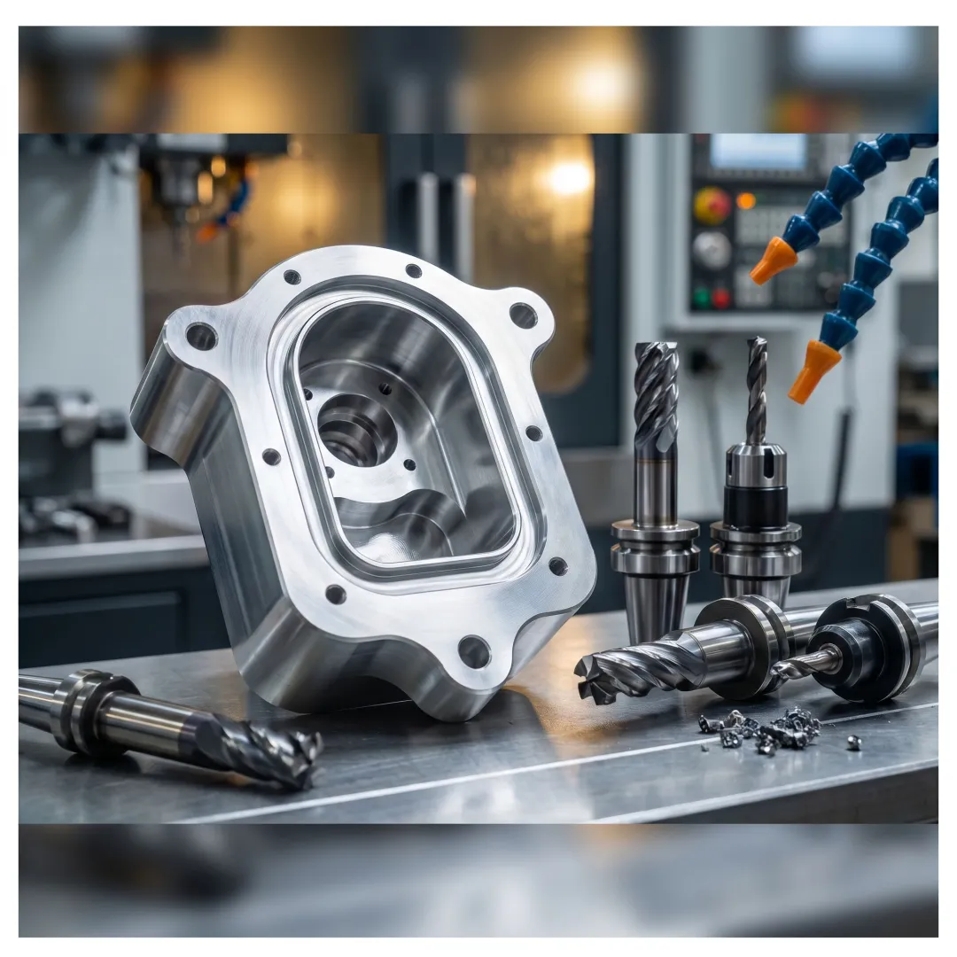 Precision-machined multi-axis metal component