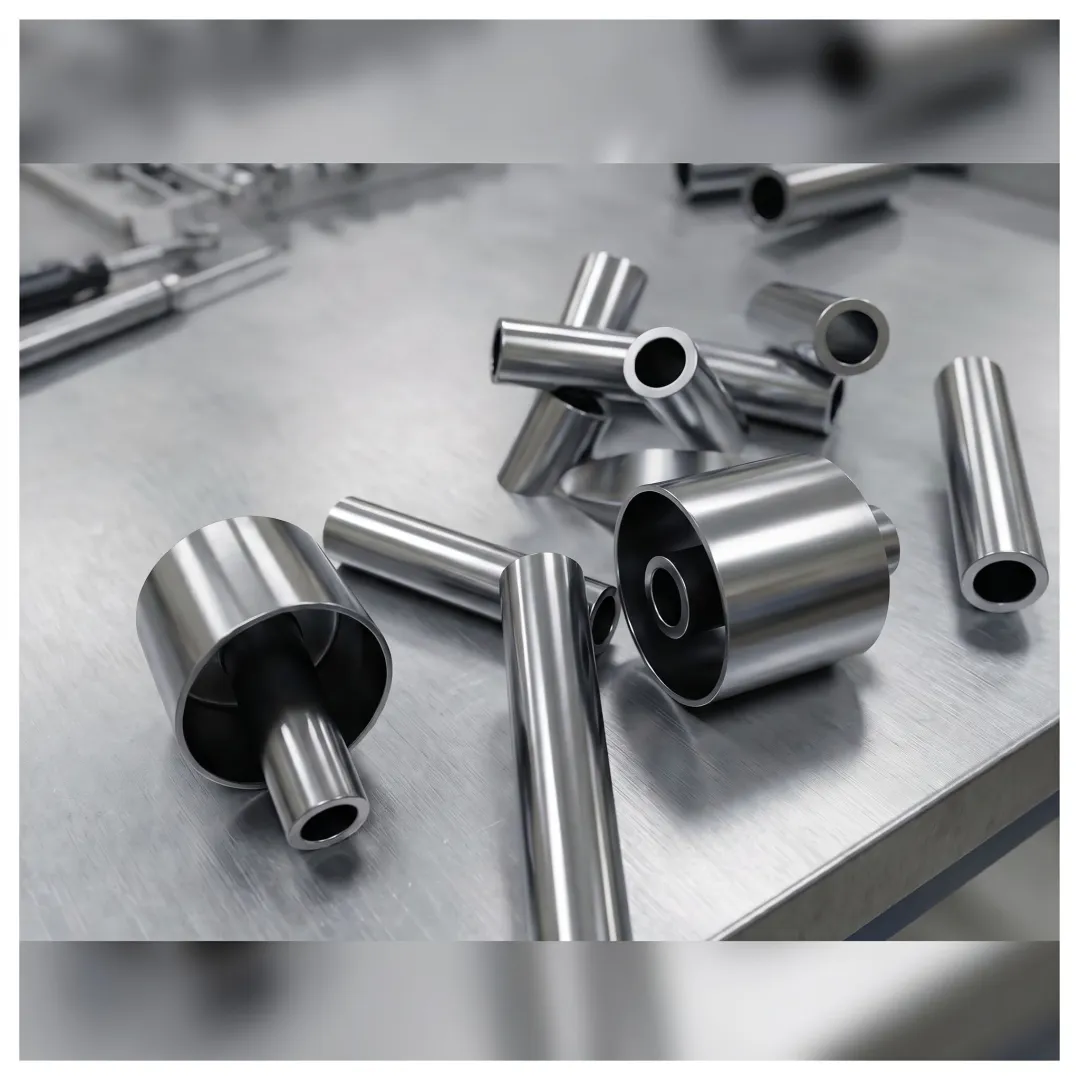 Finished machined metal parts after deburring