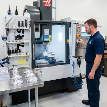 Precision CNC machining in progress