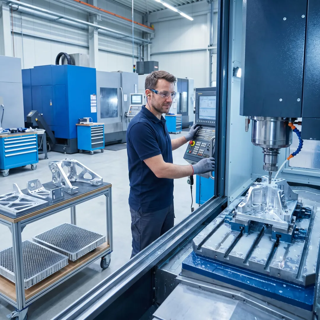 CNC machining process for aircraft interior parts