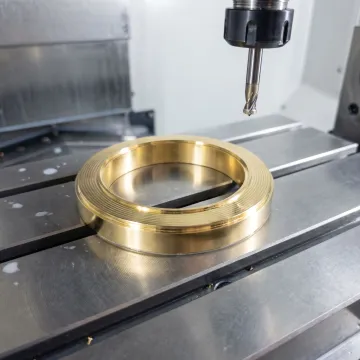 Detailed jewelry part on CNC machine table