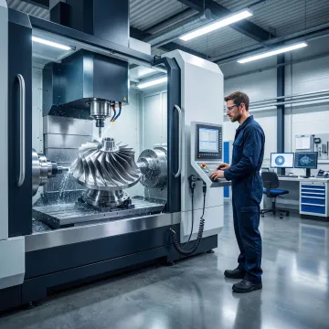 Multi-axis machining of turbine part