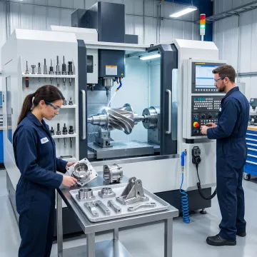 Aerospace CNC machining in progress