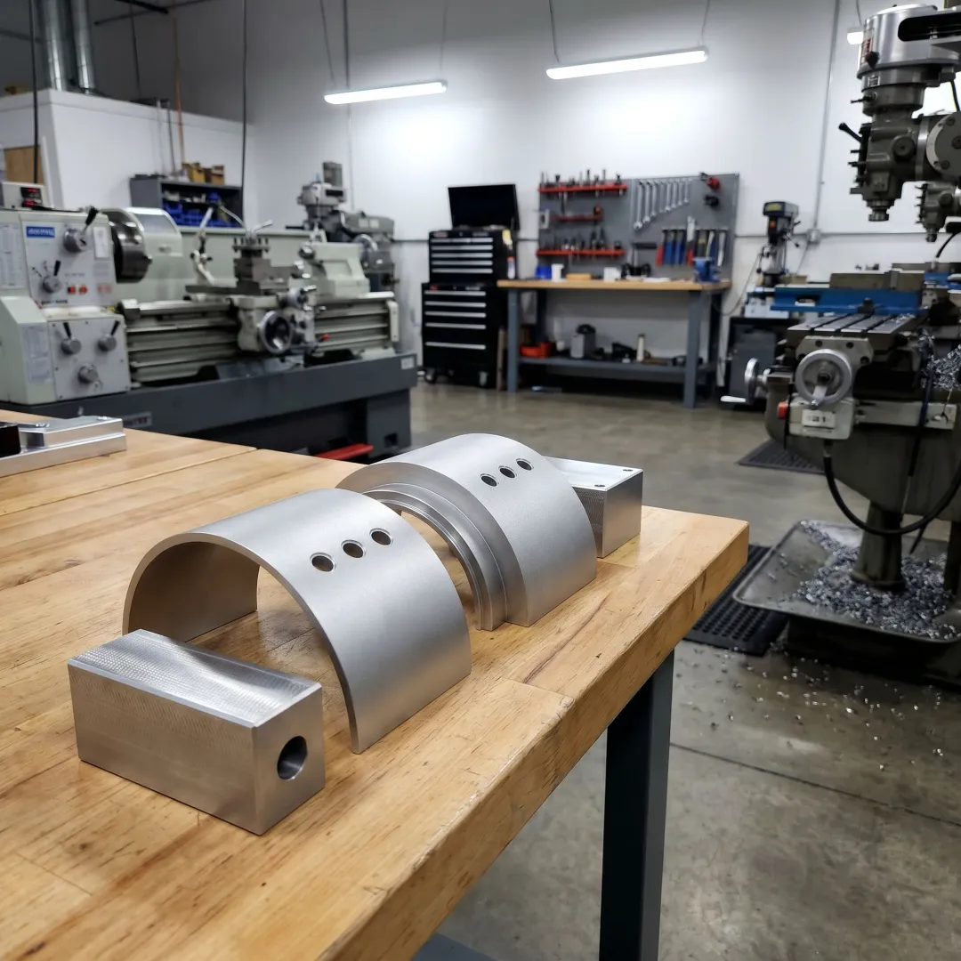 Finished metal parts after blasting service