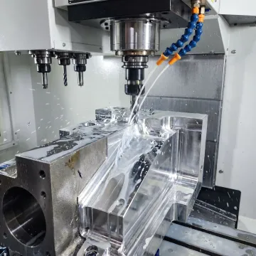 Large CNC machining center producing precision equipment parts