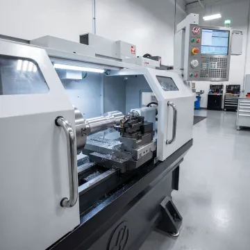 CNC multi-axis turning machine producing precision metal parts