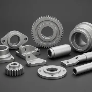 Finished metal components after abrasive blasting