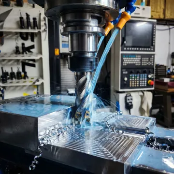 Precision CNC machining of a metal part