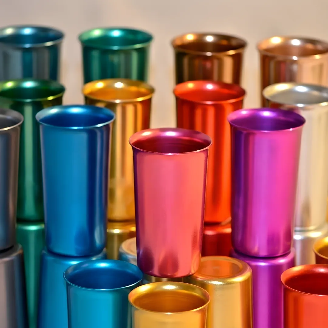 Technician inspecting anodized titanium parts