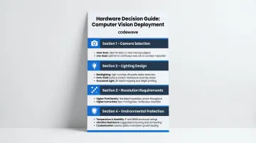 Computer vision hardware selection guide comparing camera types lighting and environment requirements