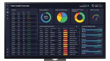 Fleet data analytics platform interface showing aircraft health and maintenance intelligence