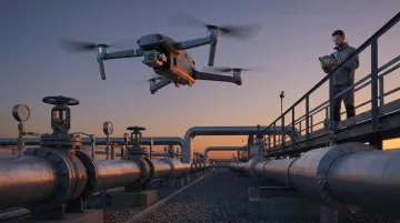 Oil and gas drone inspection replacing workers in hazardous pipeline environment